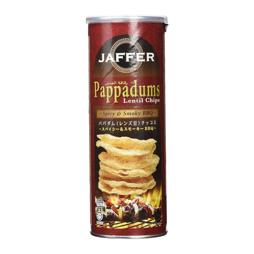 Jaffer Papadam Lentil Chips Spicy & Smoky BBQ Flavor 60g